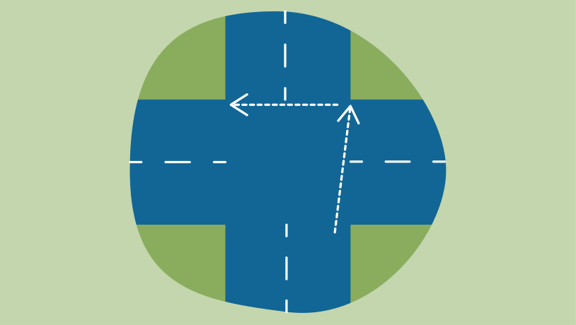 Til venstre i 2 sving