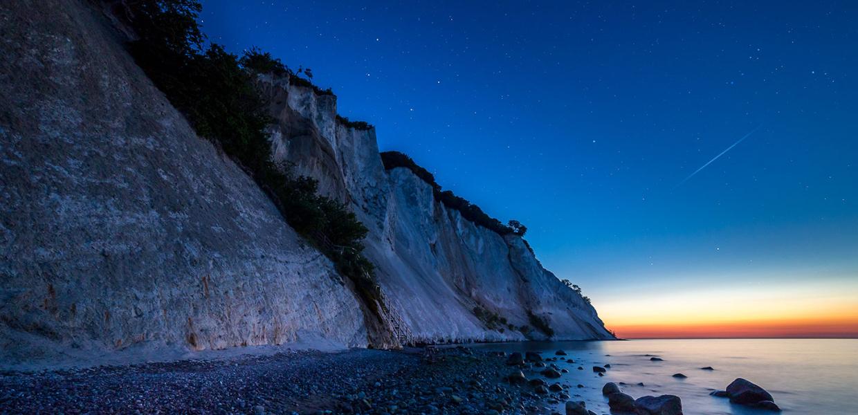 Stjerneskud over Møns Klint Dark Sky