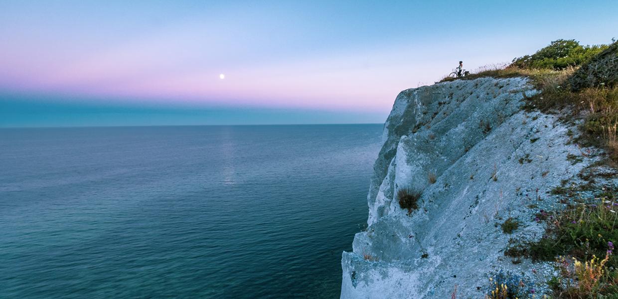 Solnedgang på Møns klint